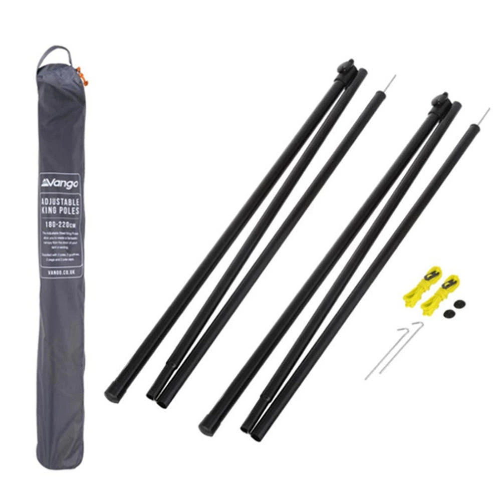 흔들림 없는 캠핑 그늘막 완성! 반고(Vango) 스틸 킹 폴 180-220cm 블랙 리뷰 & 활용 꿀팁