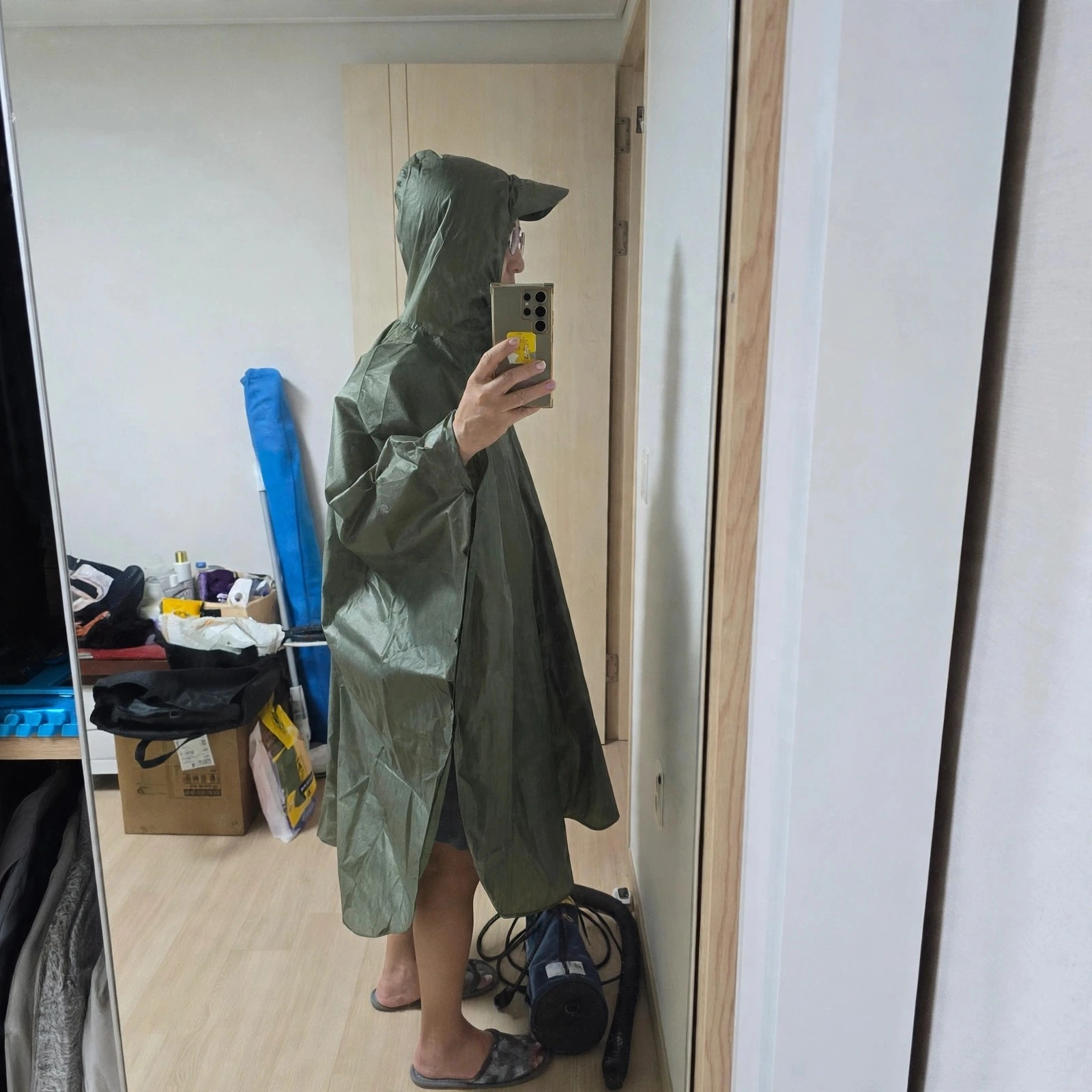 단다니 우비 판초 우의 등산용 비옷 남여 공용 실제 상품 이미지